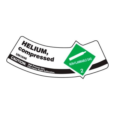 Accuform Accuform Gas Cylinder Shoulder Label, Helium Compressed, Vinyl Adhesive, 5/Pack MCSLHEGVSP